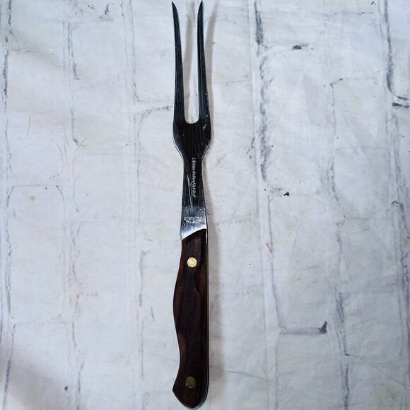 Vintage Jet-Cut Lifetime Cutlery D-400 2 Pronged Stainless Carving Serving Fork - Picture 1 of 6